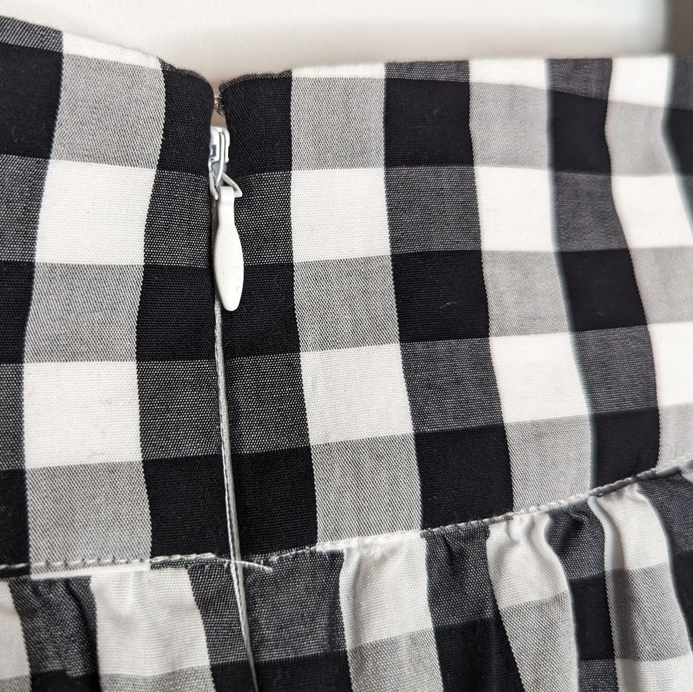 J. Crew Black and White Plaid Tie Waist Midi Skirt - Picture 15 of 16